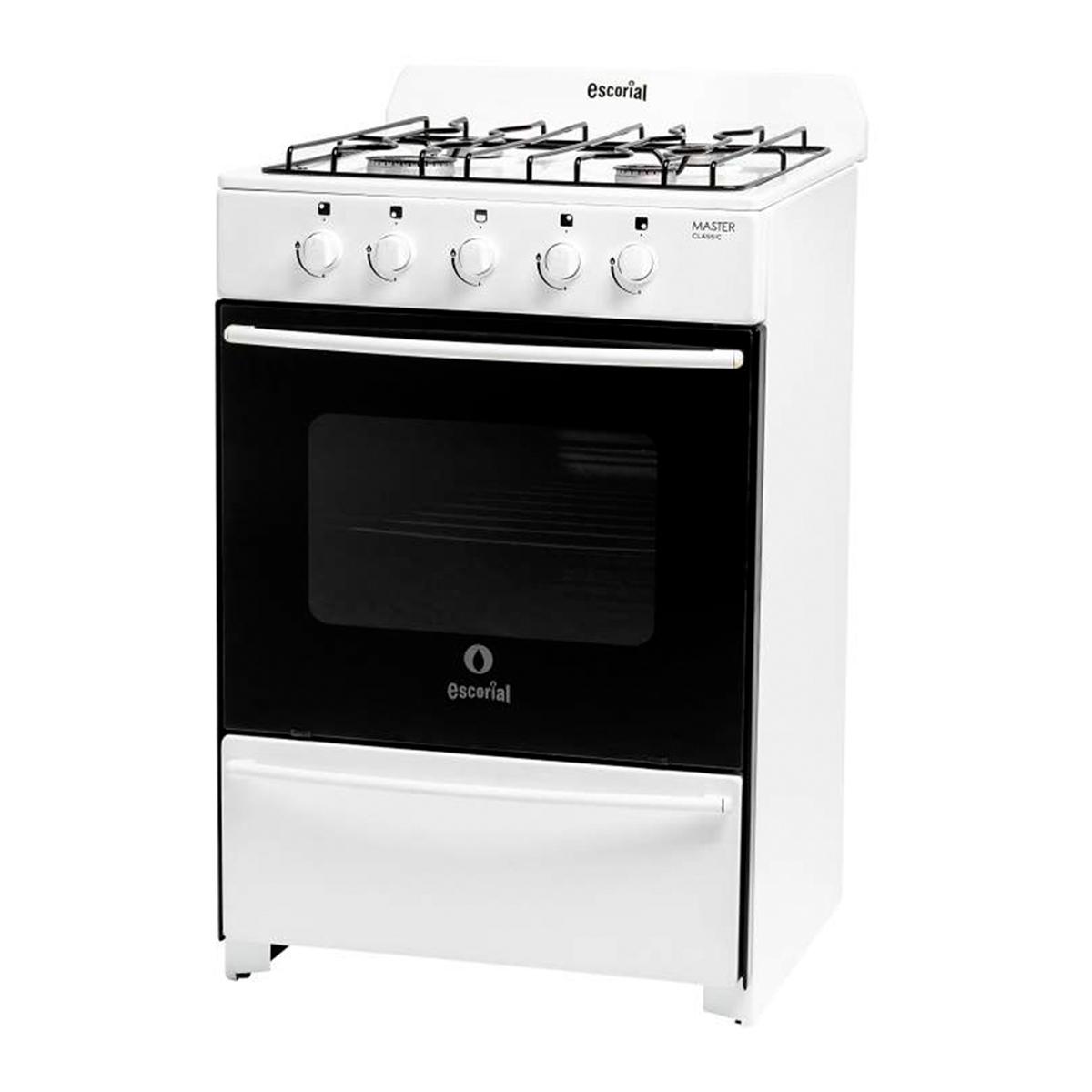 Cocina Gas Natural 56Cm Escorial MASTERCLASSICB Blanca